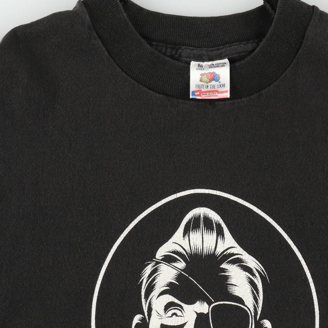 THE HARD NUT Print T-Shirt, Made in USA, Men's Size M (Equivalent), Vintage cotton black type Vintage Second Hand
