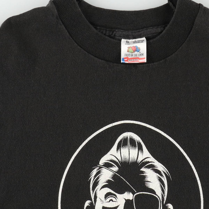 THE HARD NUT Print T-Shirt, Made in USA, Men's Size M (Equivalent), Vintage cotton black type Vintage Second Hand