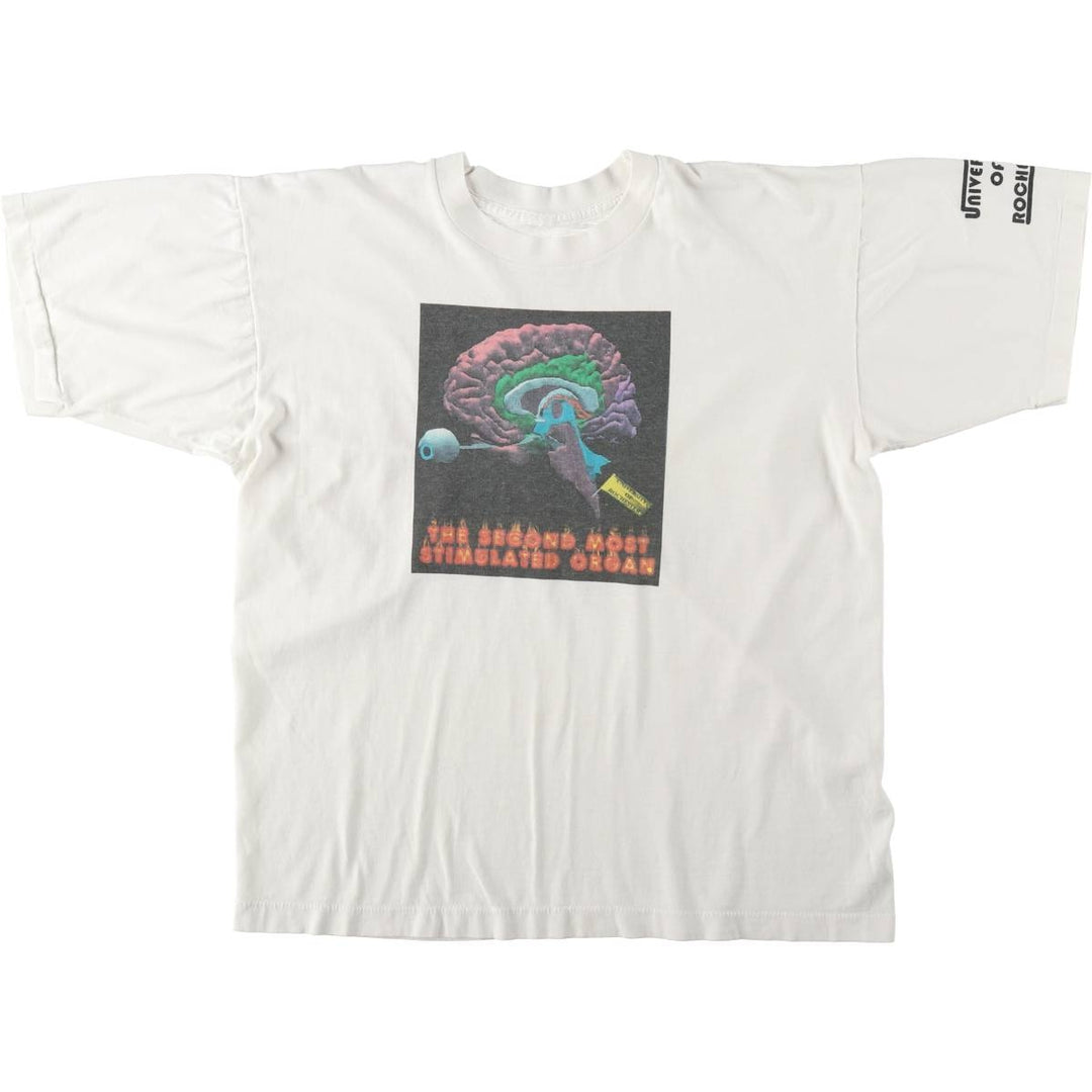 90'S Vintage Printed T-Shirt, Men's M Size unclear white type Vintage Second Hand