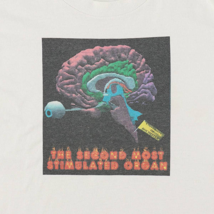 90'S Vintage Printed T-Shirt, Men's M Size unclear white type Vintage Second Hand