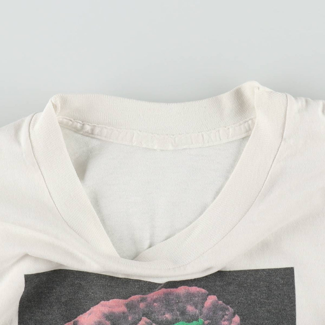 90'S Vintage Printed T-Shirt, Men's M Size unclear white type Vintage Second Hand