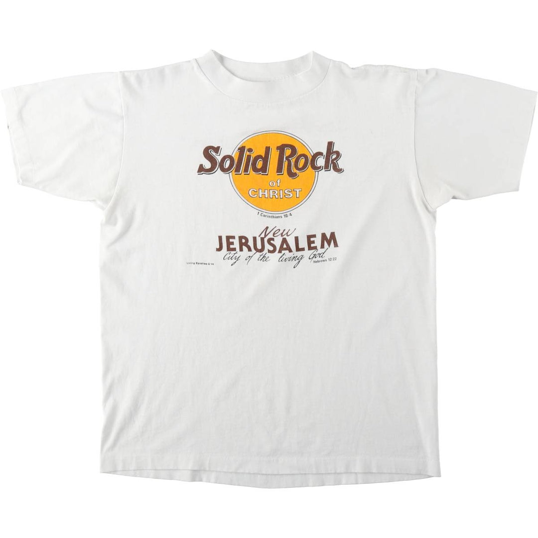 80'S Alore JESUS CHRIST Hard Rock Cafe Parody Print T-Shirt, Men's Size M (Equivalent), Vintage unclear white type Vintage Second Hand