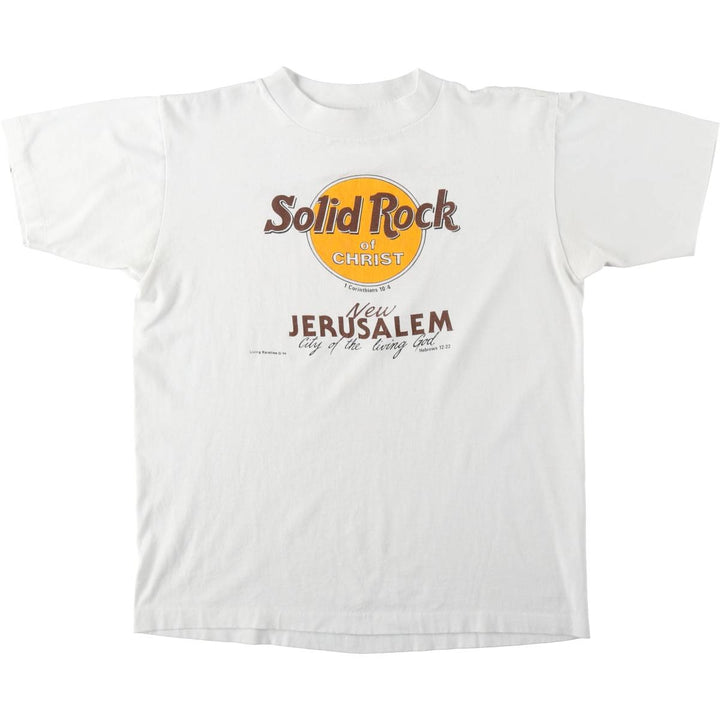 80'S Alore JESUS CHRIST Hard Rock Cafe Parody Print T-Shirt, Men's Size M (Equivalent), Vintage unclear white type Vintage Second Hand