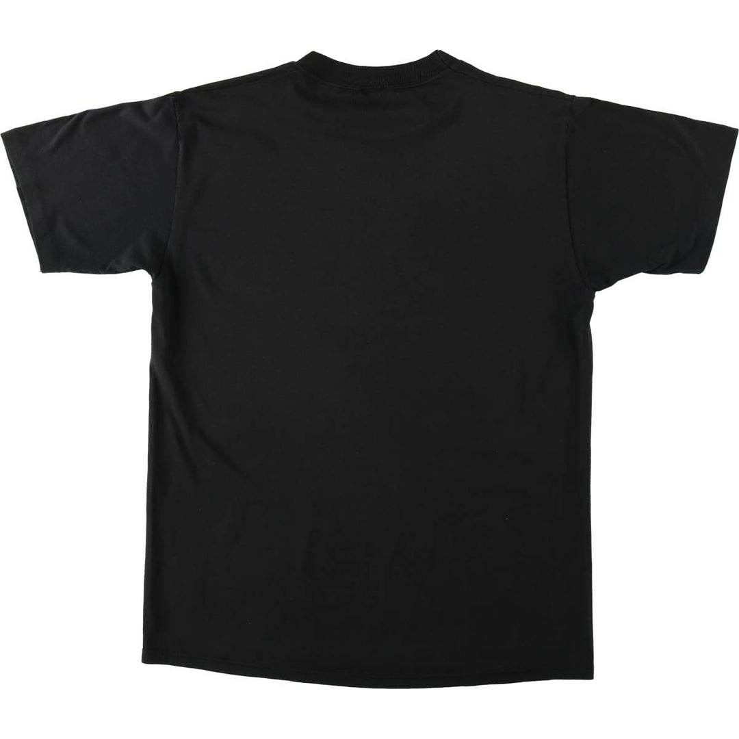 80'S Jerzees Message Print T-Shirt, Made in USA, Men's Size L (approx.), Vintage cotton black type Vintage Second Hand