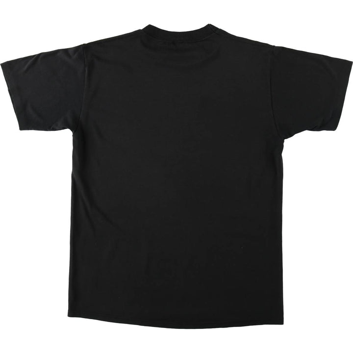 80'S Jerzees Message Print T-Shirt, Made in USA, Men's Size L (approx.), Vintage cotton black type Vintage Second Hand