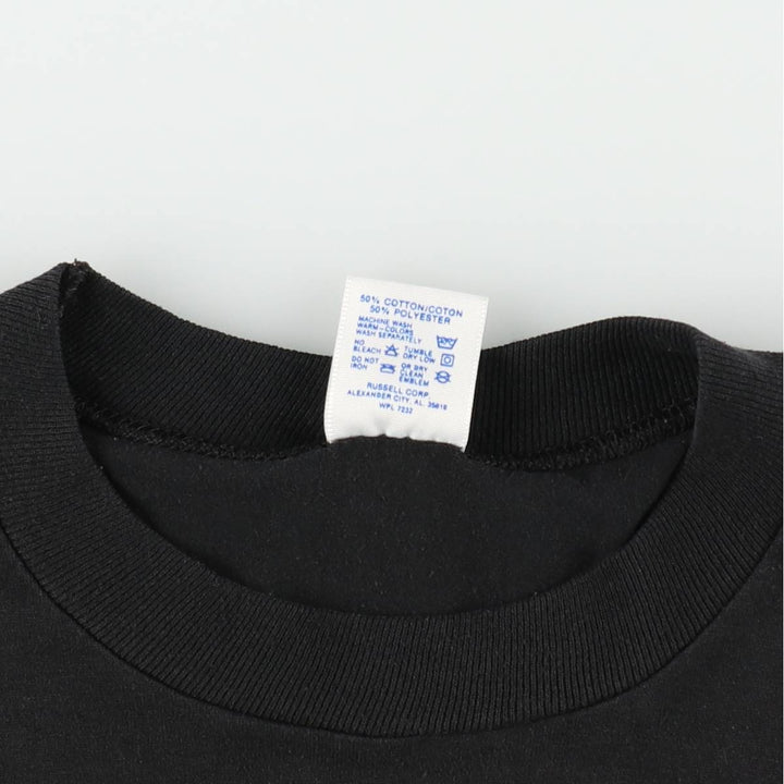 80'S Jerzees Message Print T-Shirt, Made in USA, Men's Size L (approx.), Vintage cotton black type Vintage Second Hand