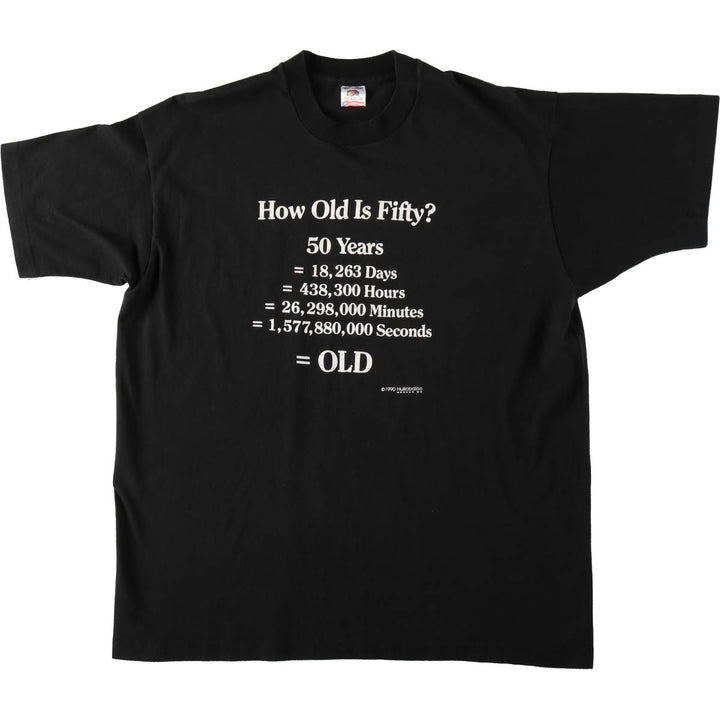 90'S Fruit of the Loom Art T-Shirt, Made in USA, Men's XL equivalent, Vintage cotton black type Vintage Second Hand