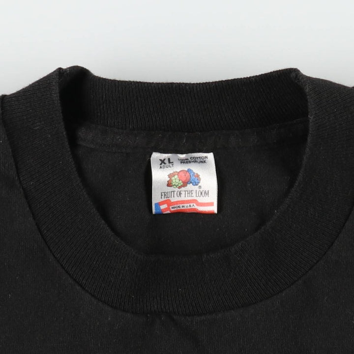 90'S Fruit of the Loom Art T-Shirt, Made in USA, Men's XL equivalent, Vintage cotton black type Vintage Second Hand