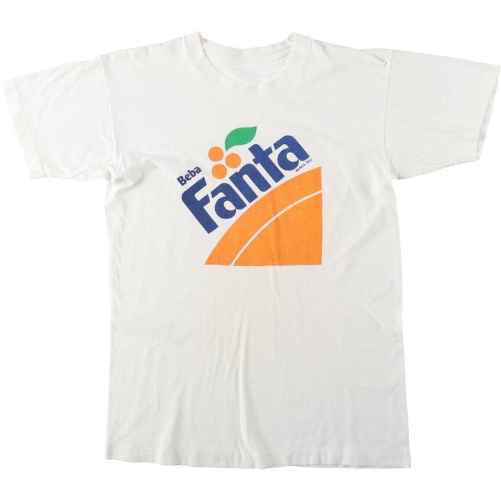 80s-90'S Fanta advertising T-shirt, men's size S equivalent, vintage. unclear white type Vintage Second Hand