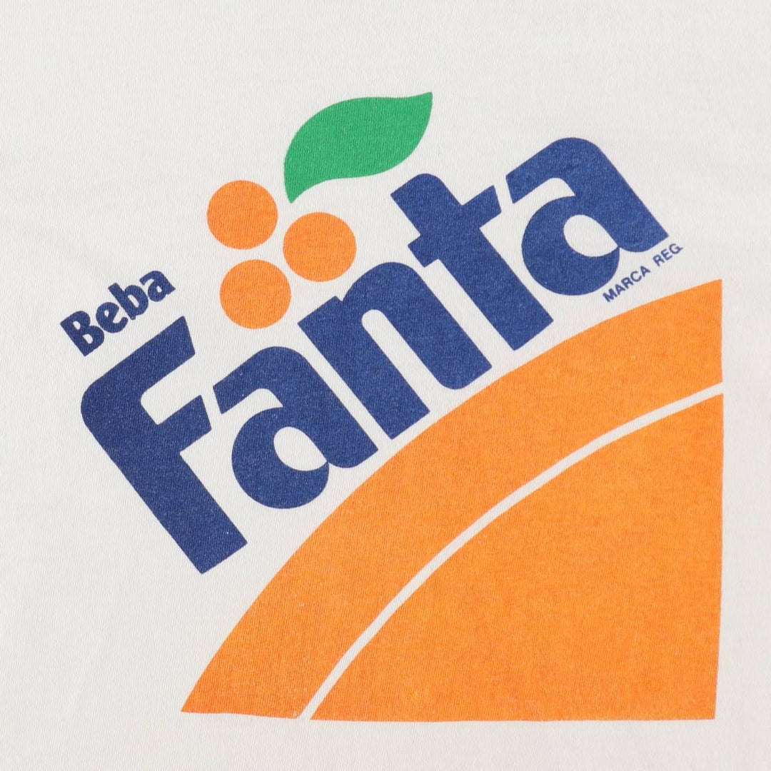 80s-90'S Fanta advertising T-shirt, men's size S equivalent, vintage. unclear white type Vintage Second Hand