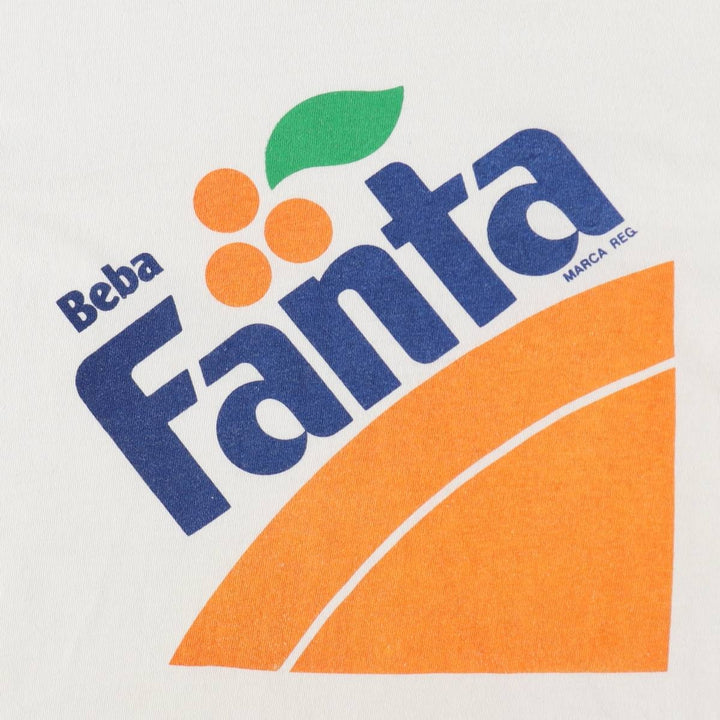 80s-90'S Fanta advertising T-shirt, men's size S equivalent, vintage. unclear white type Vintage Second Hand