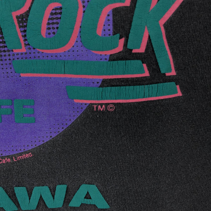 HARD ROCK CAFE advertising T-shirt, made in Canada, men's size L. cotton black type Vintage Second Hand