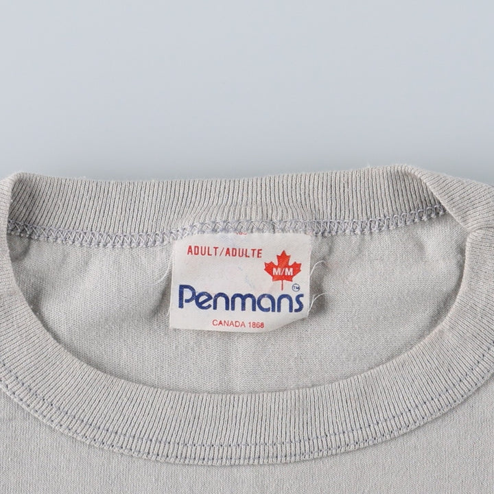80'S Penmans Print T-Shirt, Made in Canada, Men's Size M (approx.), Vintage polyester gray type Vintage Second Hand