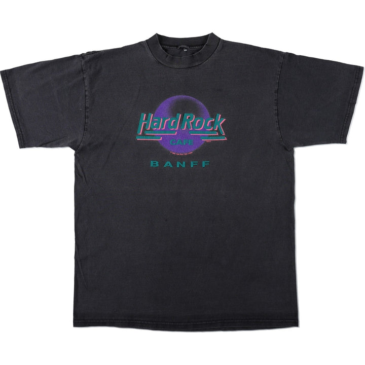 HARD ROCK CAFE Hard Rock Cafe Advertising T-shirt Men's L size unclear black type Vintage Second Hand