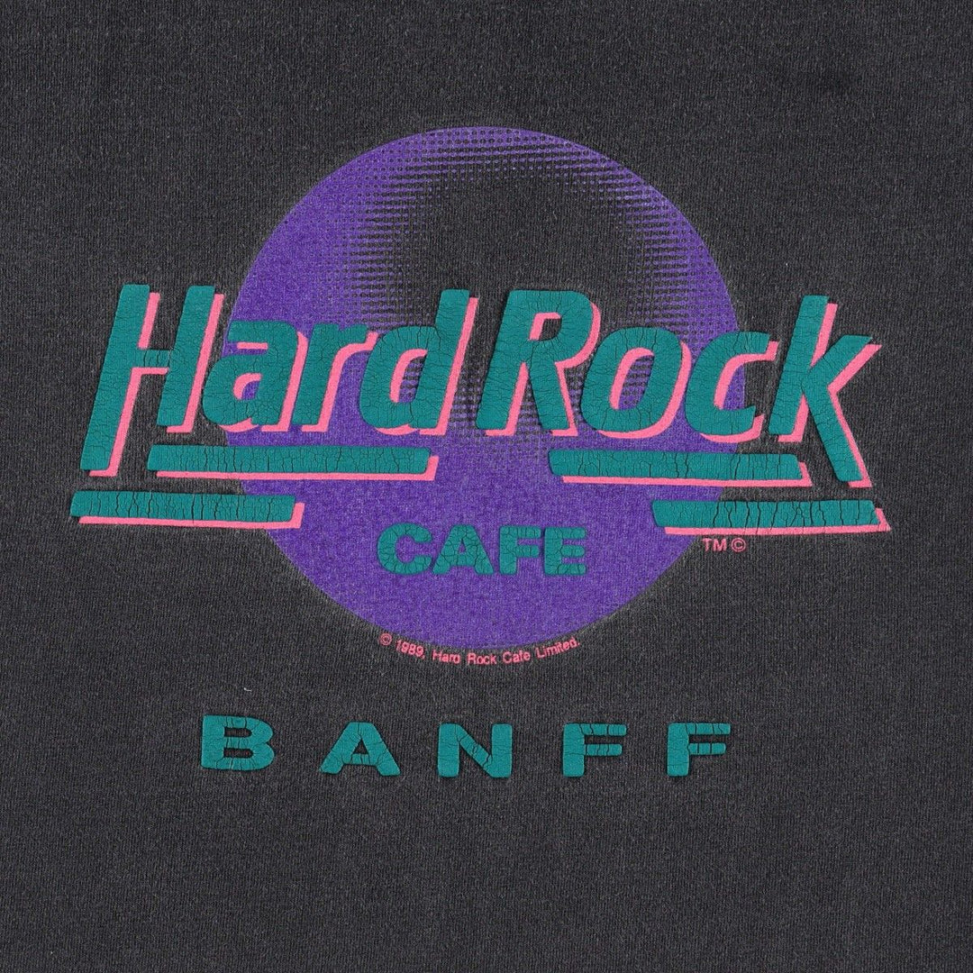 HARD ROCK CAFE Hard Rock Cafe Advertising T-shirt Men's L size unclear black type Vintage Second Hand