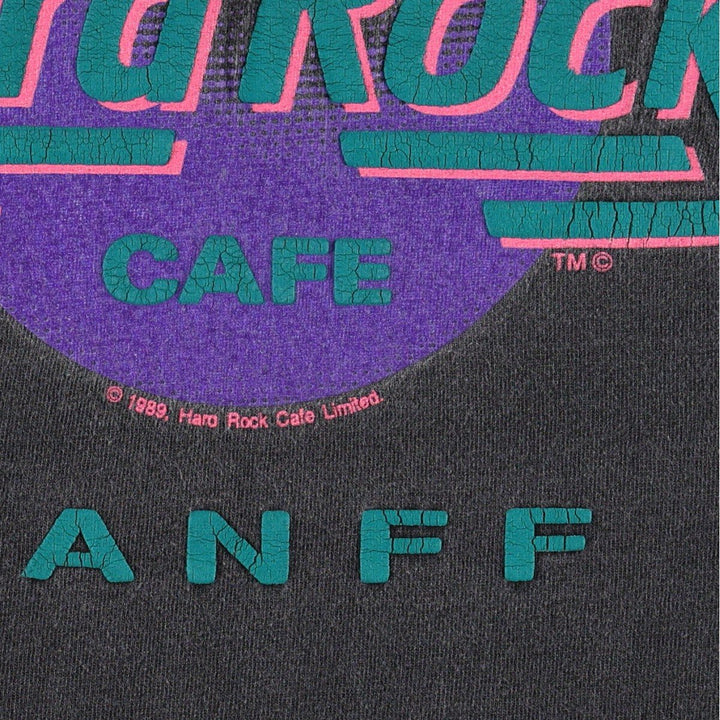 HARD ROCK CAFE Hard Rock Cafe Advertising T-shirt Men's L size unclear black type Vintage Second Hand