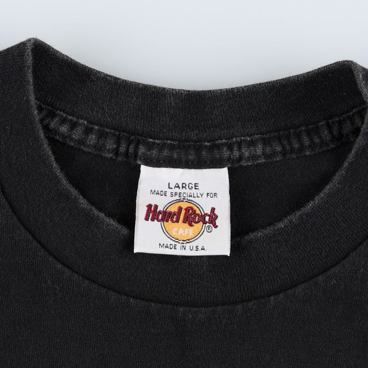 HARD ROCK CAFE Hard Rock Cafe Advertising T-shirt Made in USA Men's L size cotton black type Vintage Second Hand
