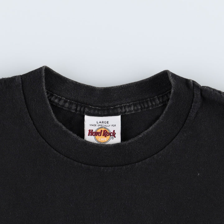 HARD ROCK CAFE Hard Rock Cafe Advertising T-shirt Made in USA Men's L size cotton black type Vintage Second Hand