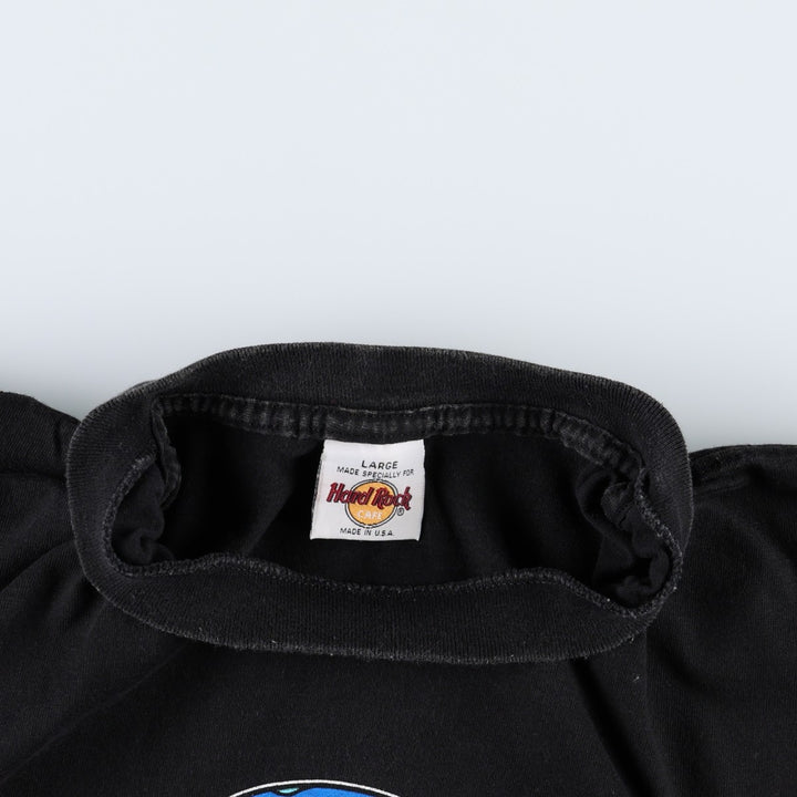 HARD ROCK CAFE Hard Rock Cafe Advertising T-shirt Made in USA Men's L size cotton black type Vintage Second Hand