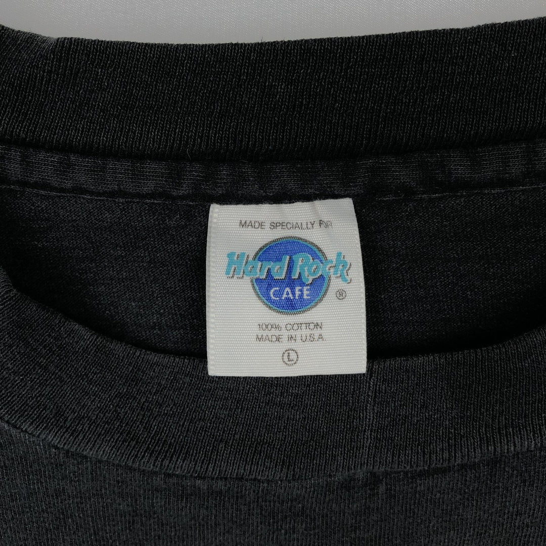 ~90'S Hard Rock Cafe Advertising T-Shirt, Made in USA, Men's Size L (Equivalent), Vintage cotton black type Vintage Second Hand
