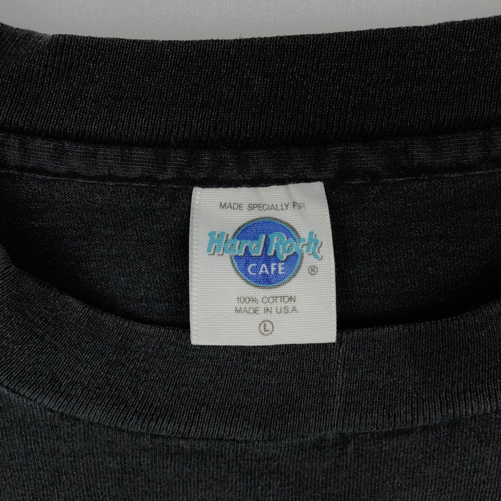 ~90'S Hard Rock Cafe Advertising T-Shirt, Made in USA, Men's Size L (Equivalent), Vintage cotton black type Vintage Second Hand