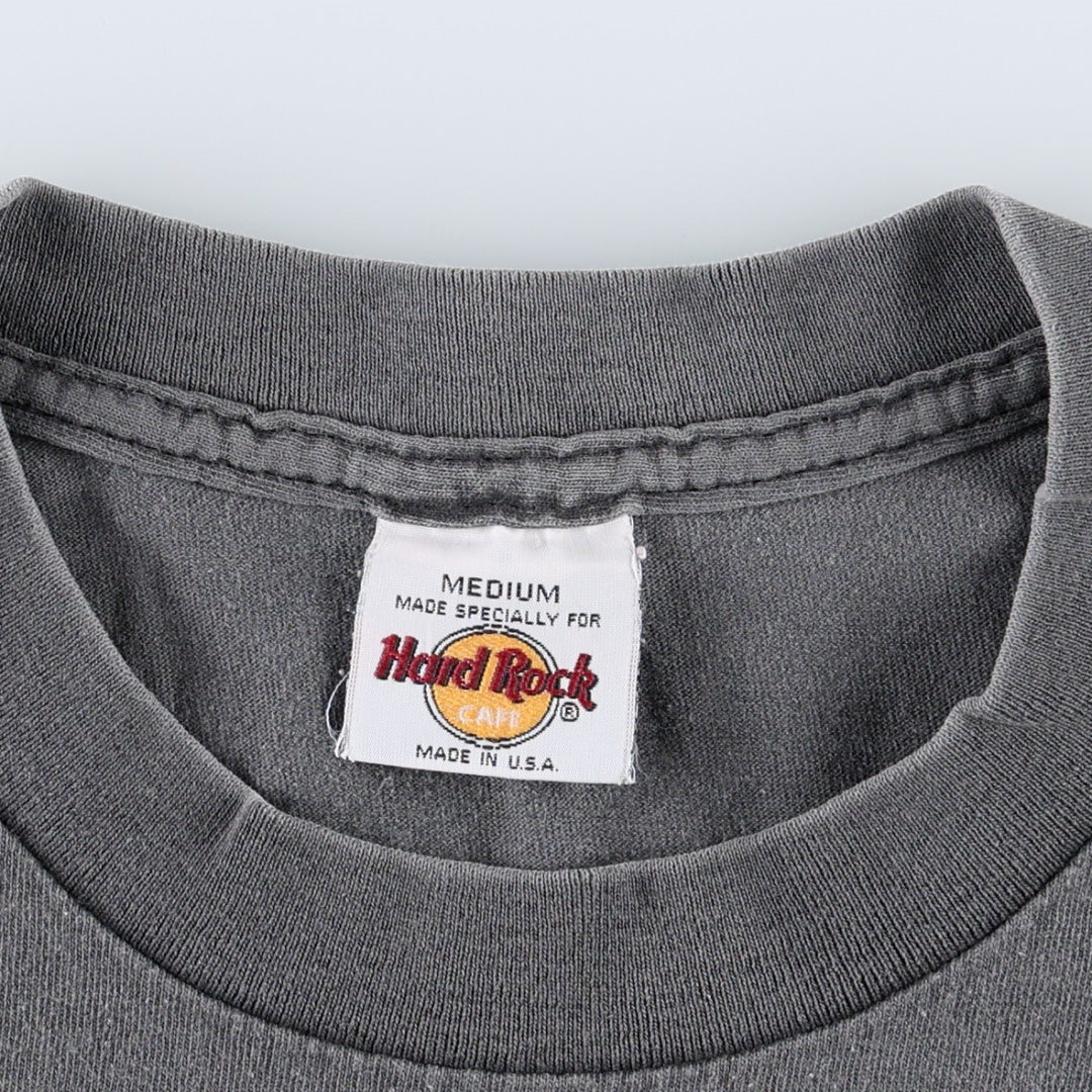 HARD ROCK CAFE Hard Rock Cafe Advertising T-Shirt, Made in USA, Men's Size M cotton black type Vintage Second Hand