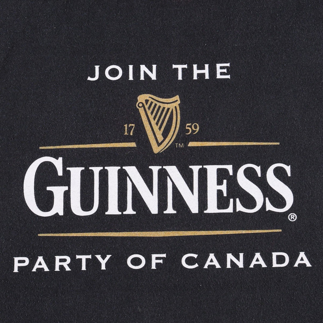 2000'S ALSTYLE GUINNESS advertising T-shirt, men's size XL (approx.) cotton black type Vintage Second Hand