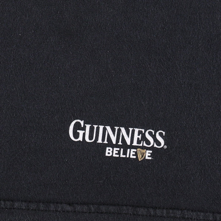 2000'S ALSTYLE GUINNESS advertising T-shirt, men's size XL (approx.) cotton black type Vintage Second Hand