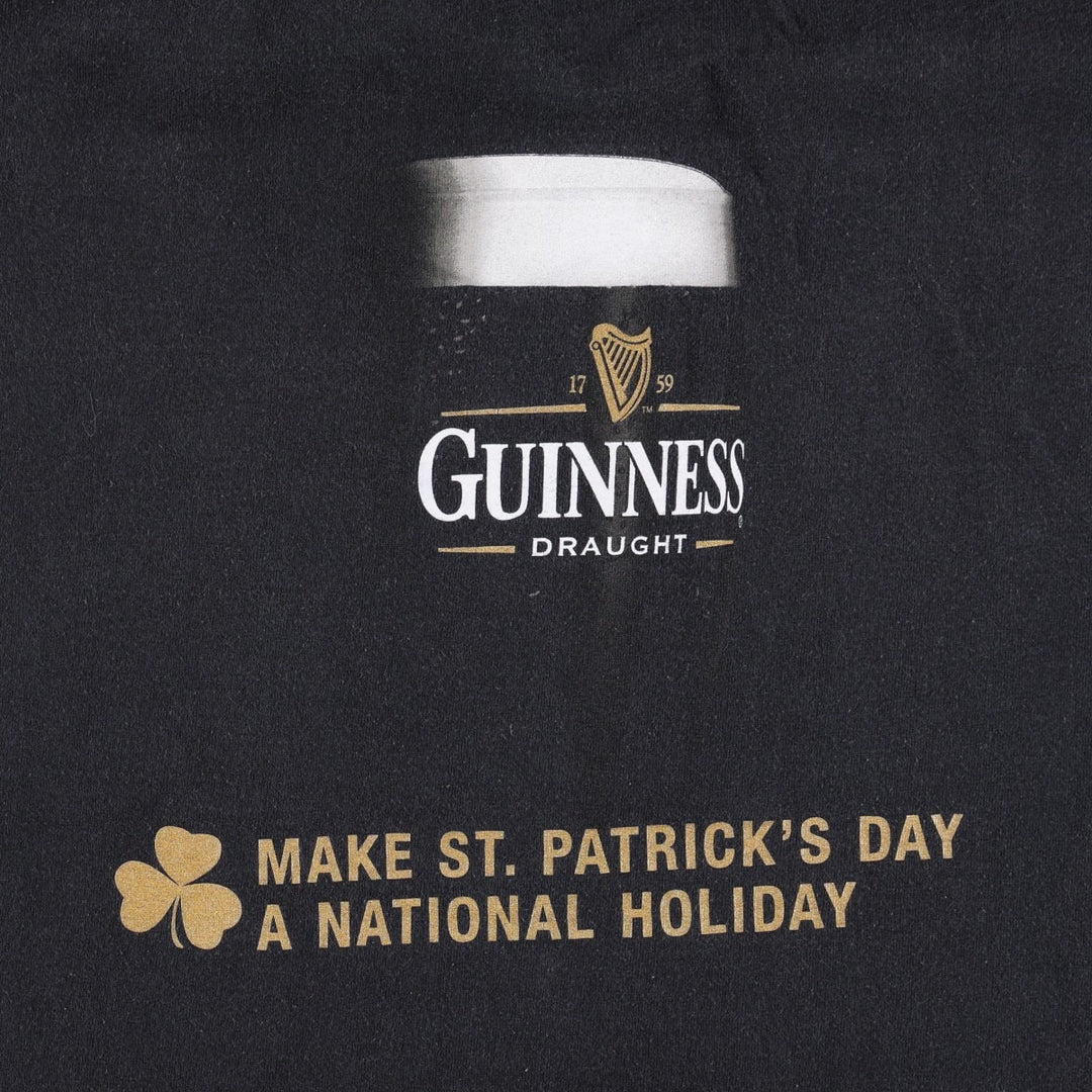 2000'S ALSTYLE GUINNESS advertising T-shirt, men's size XL (approx.) cotton black type Vintage Second Hand