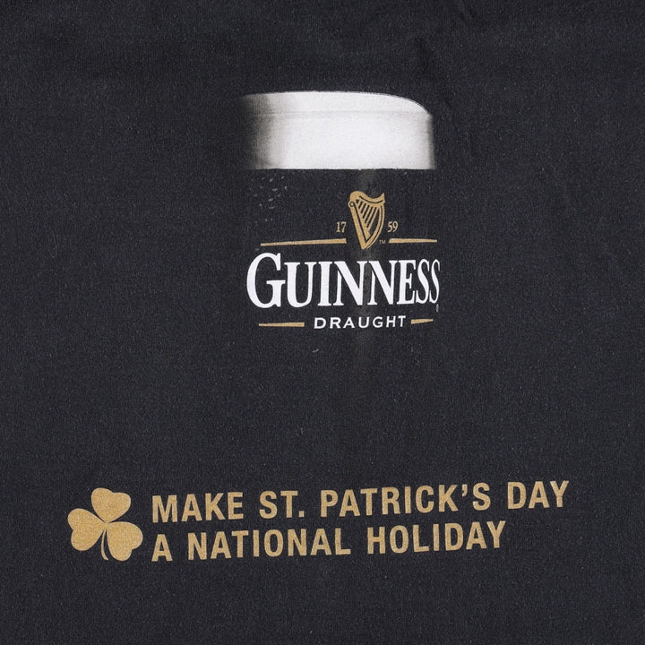 2000'S ALSTYLE GUINNESS advertising T-shirt, men's size XL (approx.) cotton black type Vintage Second Hand