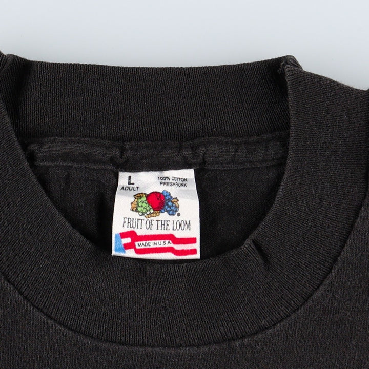 90'S Fruit of the Loom Polar Rock Cafe parody print T-shirt, Made in USA, Men's size L equivalent, Vintage cotton black type Vintage Second Hand