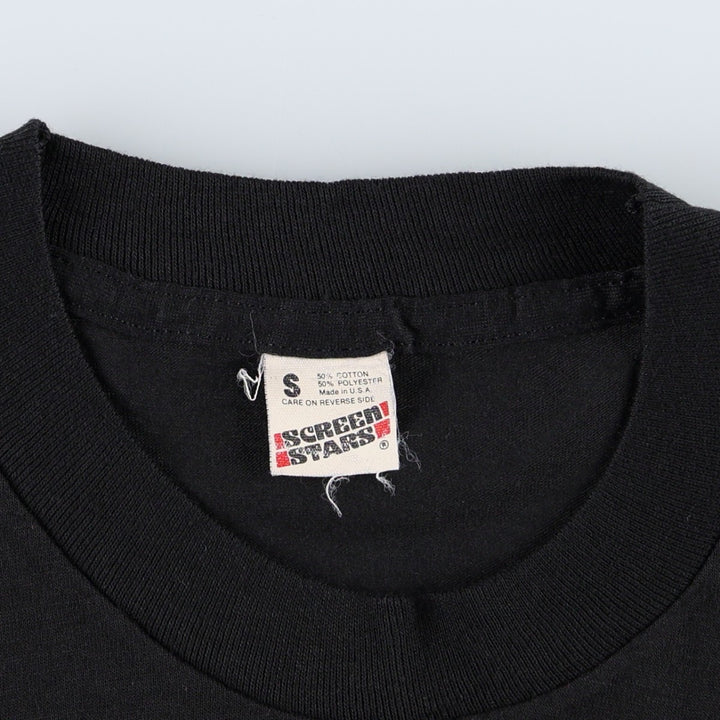 80'S Screen Stars DOMINO'S PIZZA Advertising T-Shirt, Made in USA, Men's Size S (Equivalent), Vintage cotton black type Vintage Second Hand