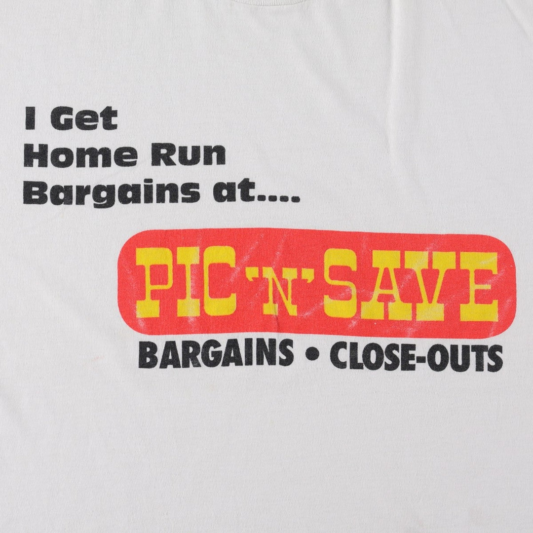90'S Screen Stars PIC 'N' SAVE Advertising T-Shirt, Made in USA, Men's XL equivalent, Vintage cotton white type Vintage Second Hand