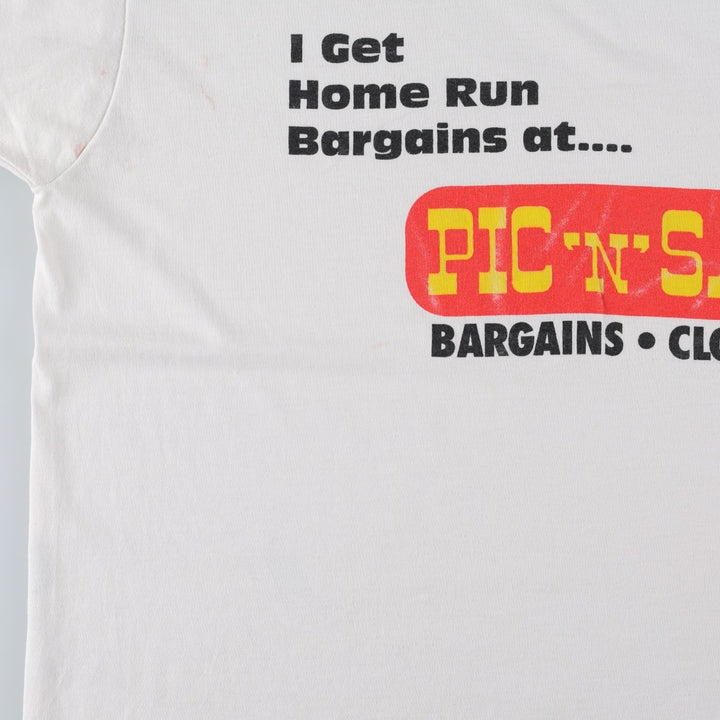 90'S Screen Stars PIC 'N' SAVE Advertising T-Shirt, Made in USA, Men's XL equivalent, Vintage cotton white type Vintage Second Hand
