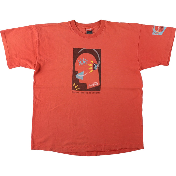 90'S COCA-COLA Advertising T-Shirt, Men's XL equivalent, Vintage cotton red type Vintage Second Hand