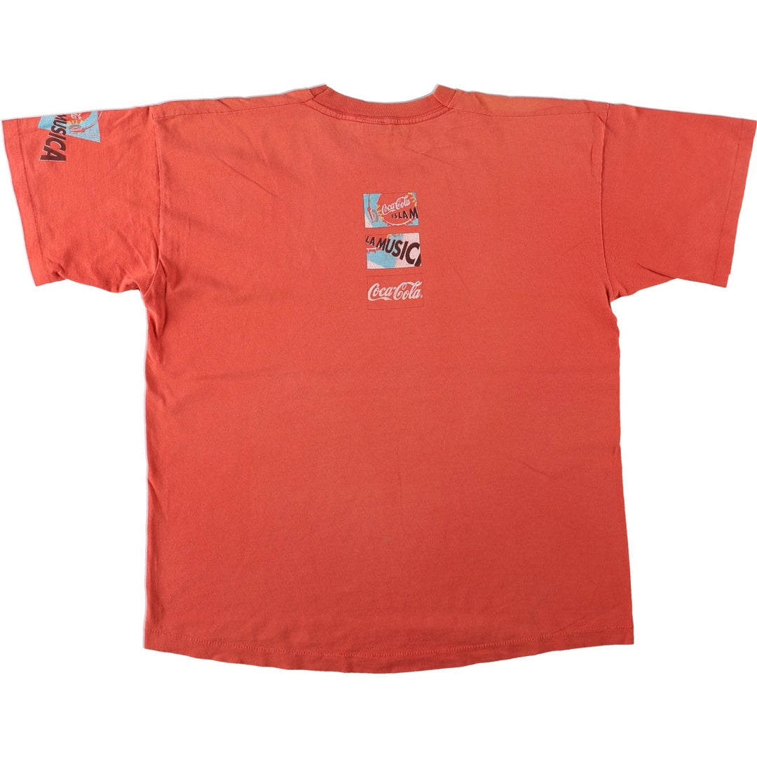 90'S COCA-COLA Advertising T-Shirt, Men's XL equivalent, Vintage cotton red type Vintage Second Hand