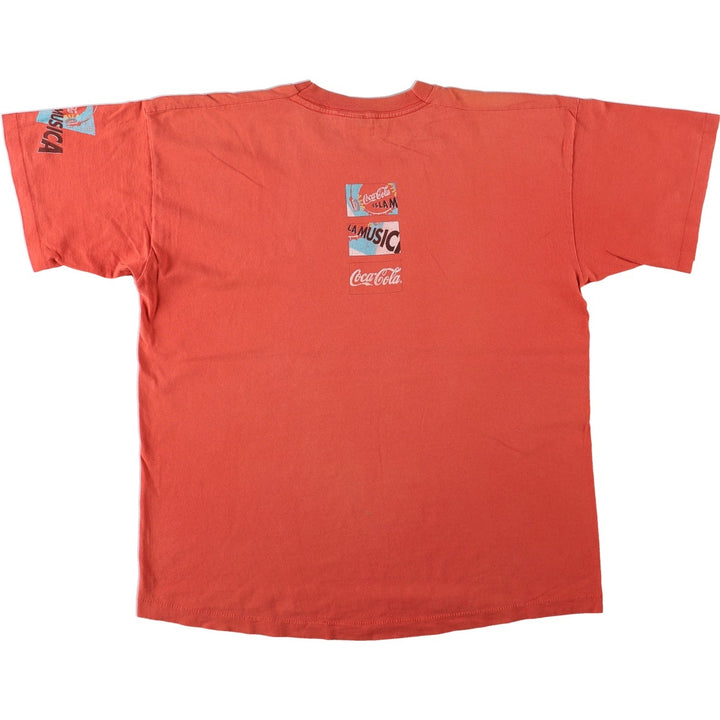90'S COCA-COLA Advertising T-Shirt, Men's XL equivalent, Vintage cotton red type Vintage Second Hand