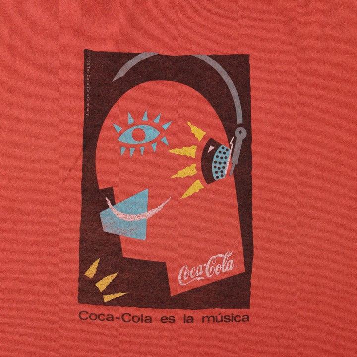 90'S COCA-COLA Advertising T-Shirt, Men's XL equivalent, Vintage cotton red type Vintage Second Hand