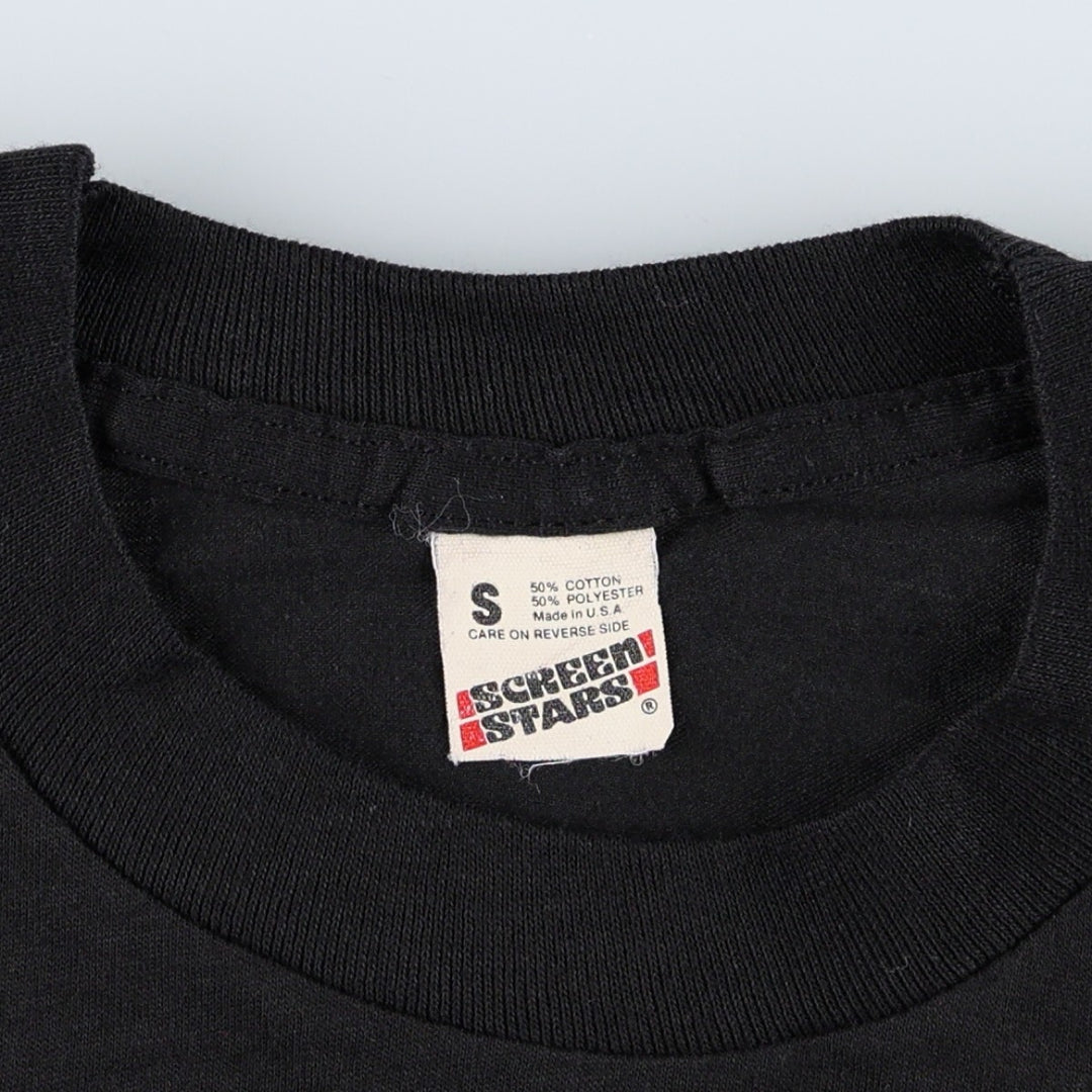 80'S Screen Stars DOMINO'S PIZZA Advertising T-Shirt, Made in USA, Men's Size S (Equivalent), Vintage cotton black type Vintage Second Hand