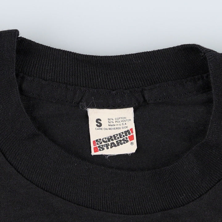 80'S Screen Stars DOMINO'S PIZZA Advertising T-Shirt, Made in USA, Men's Size S (Equivalent), Vintage cotton black type Vintage Second Hand