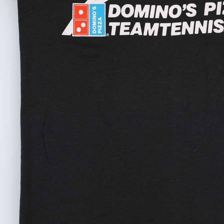 80'S Screen Stars DOMINO'S PIZZA Advertising T-Shirt, Made in USA, Men's Size S (Equivalent), Vintage cotton black type Vintage Second Hand