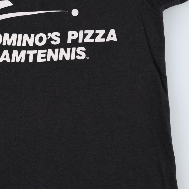 80'S Screen Stars DOMINO'S PIZZA Advertising T-Shirt, Made in USA, Men's Size S (Equivalent), Vintage cotton black type Vintage Second Hand