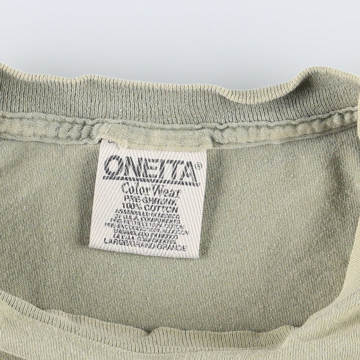 90'S ONEITA John Harvard's Brew House Advertising T-Shirt, Men's Size L (Equivalent), Vintage cotton Khaki type Vintage Second Hand
