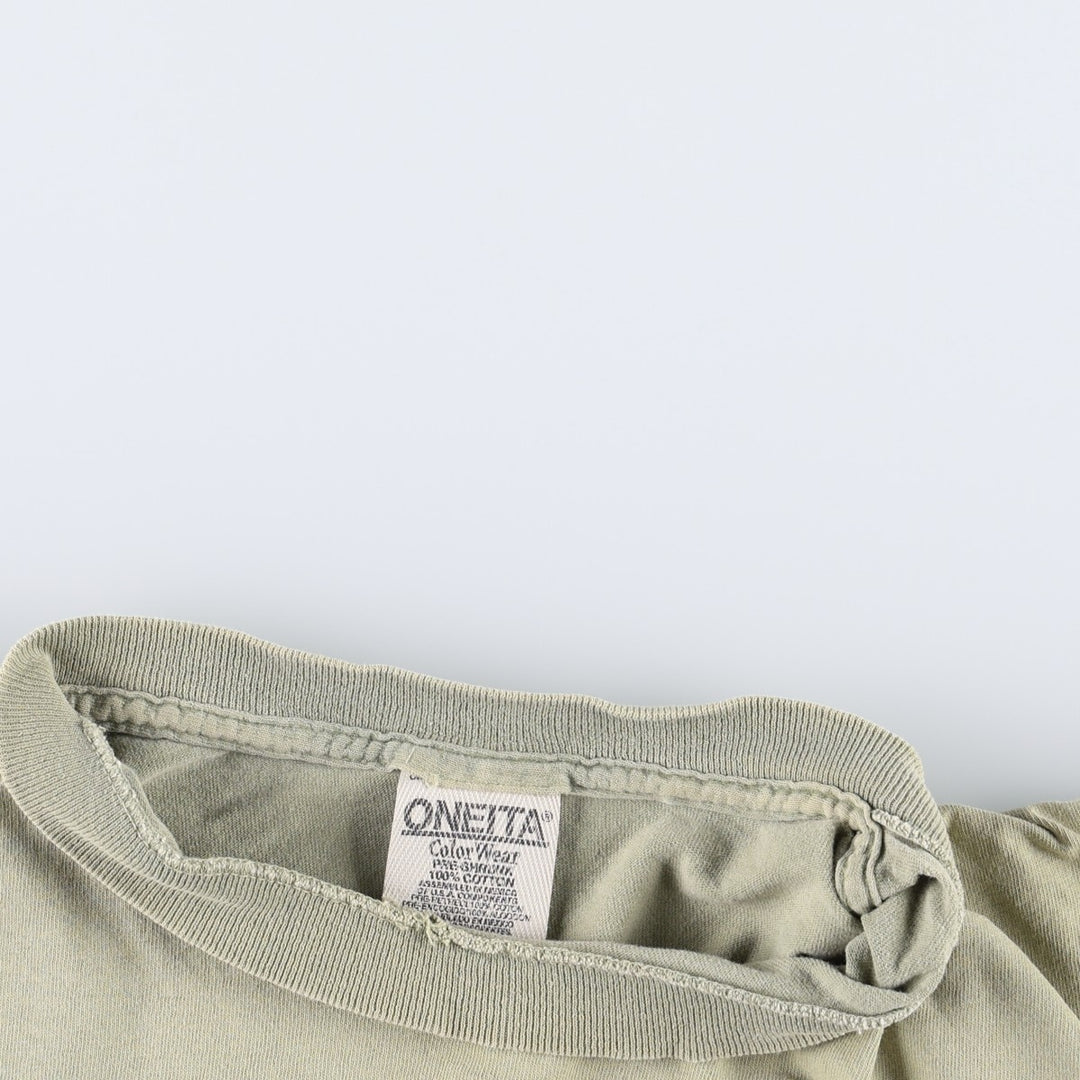 90'S ONEITA John Harvard's Brew House Advertising T-Shirt, Men's Size L (Equivalent), Vintage cotton Khaki type Vintage Second Hand