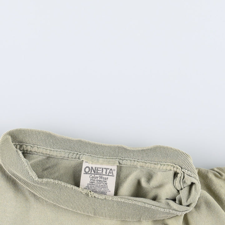 90'S ONEITA John Harvard's Brew House Advertising T-Shirt, Men's Size L (Equivalent), Vintage cotton Khaki type Vintage Second Hand
