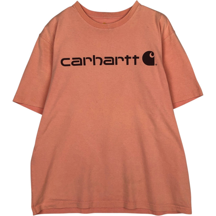 Carhartt ORIGINAL FIT short sleeve logo T-shirt, men's size L cotton pink type Vintage Second Hand