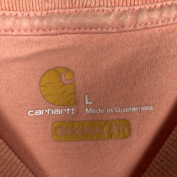 Carhartt ORIGINAL FIT short sleeve logo T-shirt, men's size L cotton pink type Vintage Second Hand