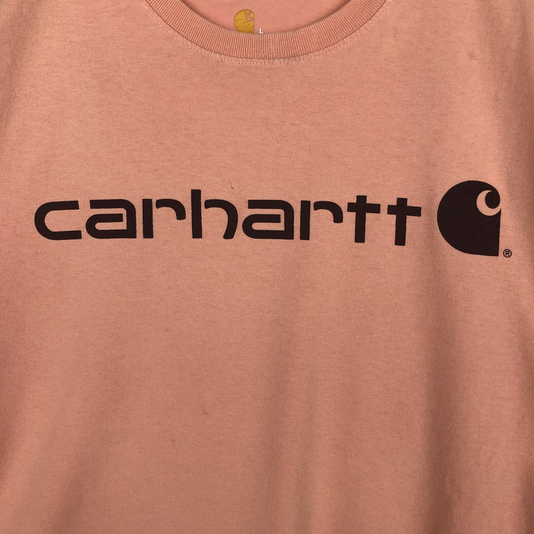 Carhartt ORIGINAL FIT short sleeve logo T-shirt, men's size L cotton pink type Vintage Second Hand