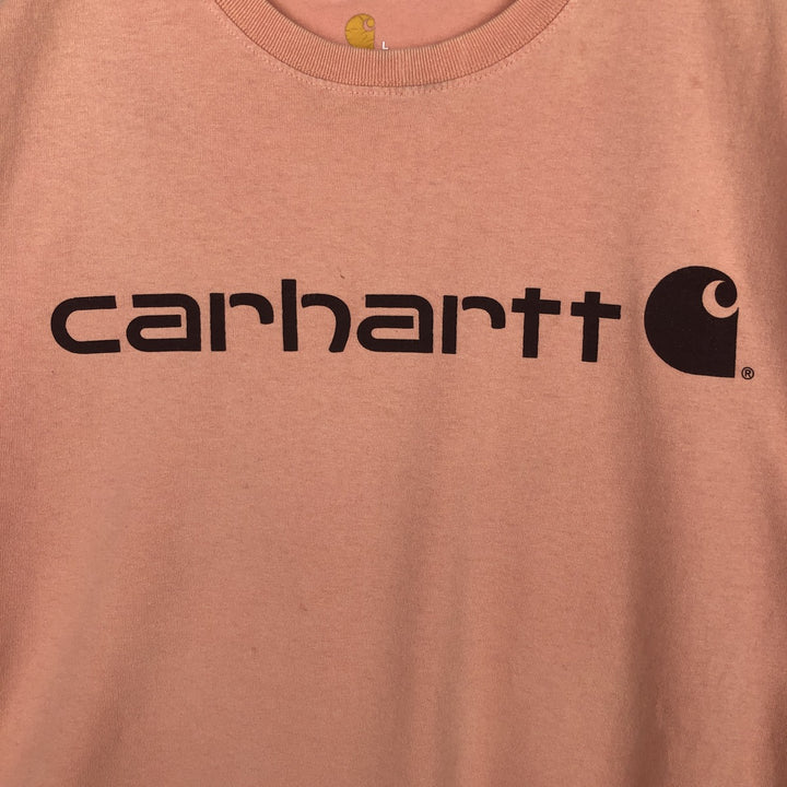 Carhartt ORIGINAL FIT short sleeve logo T-shirt, men's size L cotton pink type Vintage Second Hand