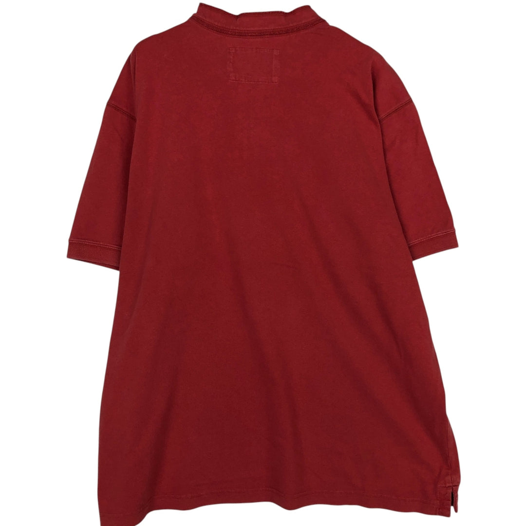 Eddie Bauer Henley neck short-sleeved T-shirt, men's size XL. cotton red type Vintage Second Hand